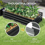 Outsunny Galvanized Raised Garden Bed, 4' x 2' x 1' Metal Planter Box, for Growing Vegetables, Flowers, Herbs, Succulents, Gray