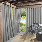 Sun Zero Marina Indoor/Outdoor UV Protectant Energy Efficient Grommet Curtain Panel, 54" x 108", Gray