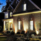 85.3FT LED Outdoor Landscape Spot Light Low Voltage, 24W Wired Uplight with Transformer, IP65 Waterproof Outside Plug-in lighting for Garden House Yard Tree Pathway, Warm White 3000K, Pack of 8