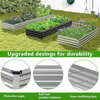 2PCS 12x3x1ft Galvanized Raised Garden Bed Kit, Galvanized Planter Raised Garden Boxes Outdoor, Large Metal Raised Garden Beds for Vegetables,Silver