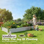 8x4x1ft(2 Pack) Galvanized Raised Garden Bed Kit, Galvanized Planter Garden Boxes Outdoor, Metal Raised Garden Beds for Vegetables,Fruits, Flower,Silver