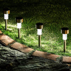 GIGALUMI 16 Pack Solar Lights Outdoor Waterproof,Stainless Steel LED Solar Garden Lights for Patio, Lawn, Yard and Landscape(Cold White)