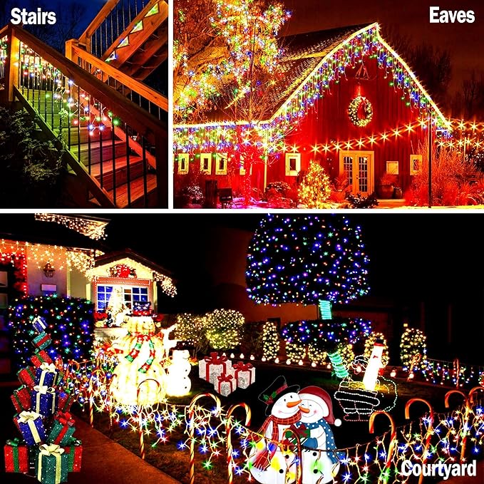 String Lights, 400 LED, 33 ft, Multicolor, 8 Lighting Modes