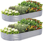 Galvanized Raised Garden Bed, 8x4x1 FT Thickening Planter Boxes Outdoor, Raised Beds for Gardening, Easy Assembly Large Garden Bed for Vegetables, Fruits, Flowers (2-Pack)