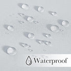NICETOWN 2 Panels Weighted Blackout Curtains with Grommet & Back Tab on top and Bottom for Patio Waterproof, Windproof Privacy Outdoor Dividers for Cabana with Fixed Rope, W52 x L84, Greyish White