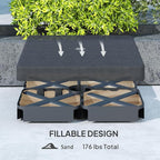 Outsunny 4 Piece 176 lbs Cantilever Umbrella Base Weight Set with Waterproof Anti-UV Cover, Heavy Duty Outdoor Weights for Offset Umbrella Stand with Easy-Fill Spouts for Sand (Black)