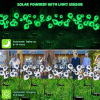 BrizLabs 8 Pack 48 LED Halloween Solar Lights, 2 Modes Outdoor Halloween Eyeball Pathway Lights, Solar Spooky Light Waterproof, Green Swaying Firefly Lighting for Path Yard Garden Lawn