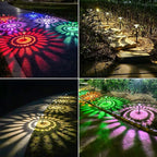 Nupostai Bright Solar Pathway Lights 2 Pack, Color Changing + Warm White LED, IP67 Waterproof Solar Garden Lights for Walkway, Yard, Backyard, Lawn Decorative