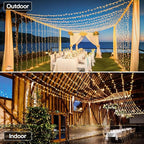 String Lights 196 FT with 600 LEDs, Warm White, Waterproof