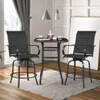 Yaheetech 6 Piece Patio Swivel Bar Stools Texteline Chairs with High Back/Armrest/Footrest, All Weather Padded Seating Outdoor Furniture Height Outdoor Chairs for Outside, Lawn & Garden