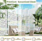 Casaphoria Metal Privacy Screen Outdoor, 72" H x 47" W Freestanding Decorative Privacy Screen for Patio Deck Balcony Garden with Stable Base, White-Shine