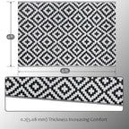 SAND MINE Waterproof Outdoor Rug 4x6 ft, Plastic Reversible Rug, Modern Area Rug, Large Floor Mat for Outdoors, RV, Patio, Backyard, Deck, Picnic, Beach, Camping (4' x 6', Black & White Lattice)