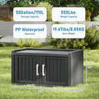 2-Tier Storage Bench, Waterproof UV-Resistant Outdoor Shoe Storage Cabinet with 2 Doors & Adjustable Shelves for Indoor Outdoor Entryway, Hallway, Living Room (Raven Black)