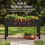 Best Choice Products 48x24x30in Raised Garden Bed, Elevated Wood Planter Box Stand for Backyard, Patio, Balcony w/Bed Liner, 200lb Capacity - Black