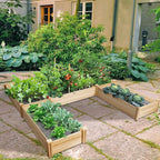 Giantex U-Shaped Raised Garden Bed, Wood Raised Garden Planter Box for Vegetables and Flowers, Easy Assembly, Garden Container for Backyard, Patio, Balcony (92.5" Lx95 Wx11 H)