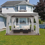 Patio Gazebo Tent Outdoor Canopy Shelter 10'x10' with Removable Netting,100 Square Feet of Shade for Garden, Backyard Deck and Lawns (Gray)