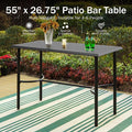 Bar Table for Patio, Black Metal Frame, Counter Height, Seats 4 to 6