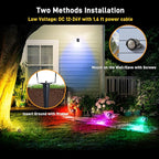 Christmas Landscape Lights 12W RGBW Outdoor Spot Lights for Yard, Low Voltage LED Landscape Spotlight with Remote Control, IP65 Waterproof Yard Spotlgiht for Lawn, Garden, 6 Pack