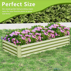 2PCS 6x3x1FT Galvanized Raised Garden Bed, Galvanized Planter Raised Garden Boxes Outdoor, Large Metal Raised Garden Beds for Vegetables-Green