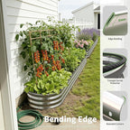 Galvanized Metal Raised Garden Bed Kit for Outdoor Planter Boxes with Easy Assembly,Oval Large Galvanized Gardening Raised Bed for Vegetables, Fruits, Flower (Silver, 8 * 2 * 1ft)