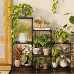 Plant Stand Indoor Plant Shelf Outdoor Metal Plant Rack for Multiple Plants 7 Pots Ladder Plant Pot Holder for Living Room Patio Garden Home Decor