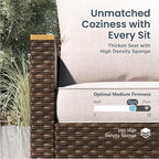 PHI VILLA 2 Pieces Patio Ottoman, All Weather Rattan Wicker Ottoman Seat - Image 5