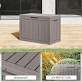 Deck Box 45 Gallon Resin Outdoor Storage Bench with Lockable Lid