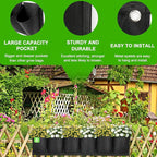 ANGTUO 6 Pockets Hanging Planters for Outdoor Plants, One Pack Wall Planter Vertical Garden, Hanging Plant Holder for Railing, Balcony, Fence