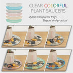 12Pcs Clear Plant Saucer, 6 8 10 Inch Durable Plastic Plant Tray, Round Plant Pot Saucers, Drip Tray for Indoor and Outdoor Garden, Grey
