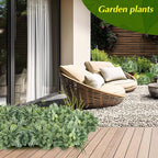 24Pcs Artificial Outdoor Plants UV Resistant Fake Plastic Greenery Boxwood Eucalyptus Spring Onion Grass for Outside Yard Front Porch Patio Window Box Planter Hanging Basket Decor (Grey Green)