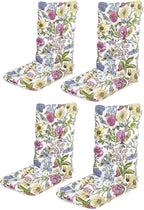 SERWALL HDPE Outdoor Rocking Chair Cushion Set of 4, Memory Foam Cushion Flowers Pattern