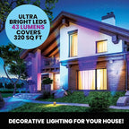 Bell+Howell Solar Lights Outdoor Bionic Burst Waterproof IP67 Path Lights, Landscape Outdoor Solar Lights for Yard Auto On/Off LED Bulbs, Wireless, Multicolor, Adjustable Light 2 Pieces