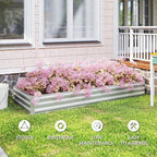 Outsunny Galvanized Raised Garden Bed, 8' x 3' x 1' Metal Planter Box, for Growing Vegetables, Flowers, Herbs, Succulents, Silver