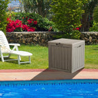 35 Gallon Resin Deck Box, Waterproof Outdoor Storage Bin - Image 8