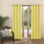 Sun Zero Marina Indoor/Outdoor UV Protectant Energy Efficient Grommet Curtain Panel, 54" x 108", Yellow