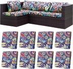 8Pcs Stretch Patio Cushion Covers, Outdoor Couch Covers Replacement, Outdoor by BIETYONE