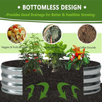 6x3x1ft(2 Pack) Galvanized Oval Raised Garden Bed,Outdoor Planter Box Metal Patio Kit Planting Bed for Vegetables Flowers Herb,Silver