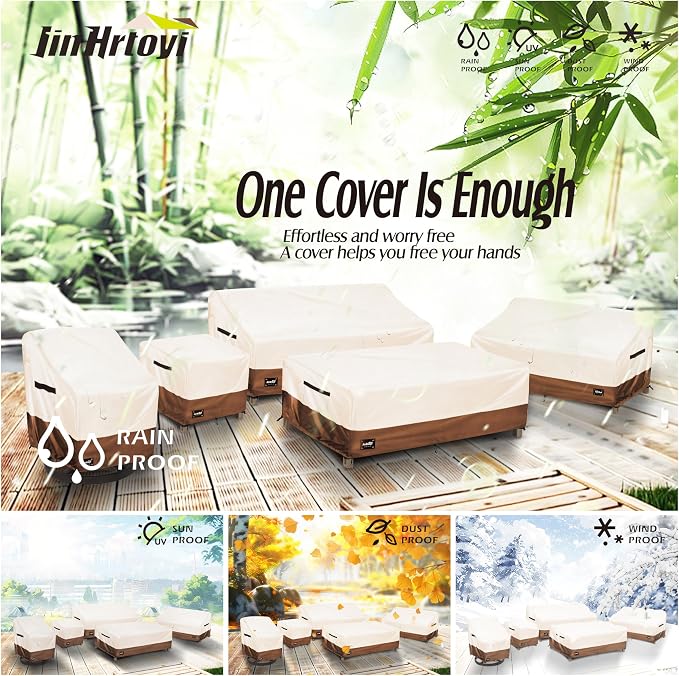 JinHrtoyi 2-Seater Patio Loveseat Cover, 60Wx38Dx35H inches Outdoor Furniture - Image 7