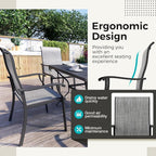 Pamapic 5-Piece Outdoor Dining Set, Patio Dining Set for 4, All-Weather Outdoor Patio Set with 4 Regular Chairs for Garden, Poolside, Deck，Gray