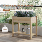 FILWH Raised Garden Bed with Legs Elevated Wooden Planter Box Stand Large Planter Stand Box for Fruits Vegetables Flowers with Divider with Bag - 34x18x30.5IN