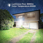 Onforu 80W LED Flood Lights Outdoor,8000LM Super Bright Security Light,6500K Daylight White, Outdoor Floodlight, IP66 Waterproof Outside Floodlights for Garage Yard Garden 2 Pack