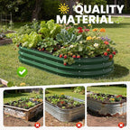 Galvanized Raised Garden Bed 6x3x1 FT, Oval Metal Raised Garden Bed Outdoor Planter Box with Open Bottom, Rust-Resistant Steel Garden Bed for Vegetables Herbs Flowers, Easy Assembly