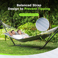 Double Hammock with Steel Stand, 500 lb Capacity, Dark Grey