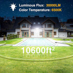 Onforu 300W Flood Lights Outdoor,30000lm Bright LED Work Light with Plug,6500K Daylight White LED Stadium Lighrs,IP66 Waterproof Security Yard Lights for Yard Garage Stadium 2 Pack