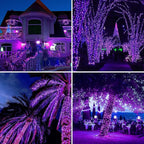 String Lights 165 ft 500 LED Purple Outdoor Plug-In with Timer