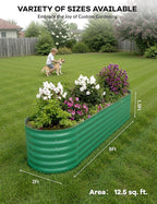 GarveeLife 2 Pcs Raised Garden Beds Outdoor 8x2x1.5 ft - Galvanized Steel Planter Box for Vegetables, Flowers, Rust-Resistant Garden Box, Easy Assembly Raised Beds, Durable Planters for Outdoor Plants