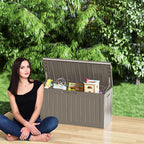 Outdoor Storage Box Waterproof, Lockable Resin 80 Gallon Deck Box Patio Storage - Image 7