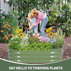 1MORE Galvanized Raised Garden Bed- Planter Garden Boxes Outdoor, Raised Beds for Gardening, 4x2x1ft Metal Garden Bed Kit for Vegetables Flower, Planter Raised Beds with Tools.Green-2pack