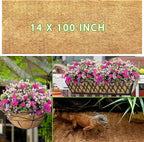 14x100 Inch Coconut Liner Roll for Planters Flower Basket Natural Coco Fiber Liners for Indoor & Outdoor Plants DIY Coir Fibre Mat Sheet for Animal Pet Pad Reptile Carpet Garden Decor