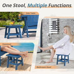 LUE BONA Outdoor Adirondack Ottomans, Footrest Footstool, Outdoor Foot Rest for Patio, HDPS All Weather Waterproof Footrest Footstool for Adirondack Chair, Navy Blue